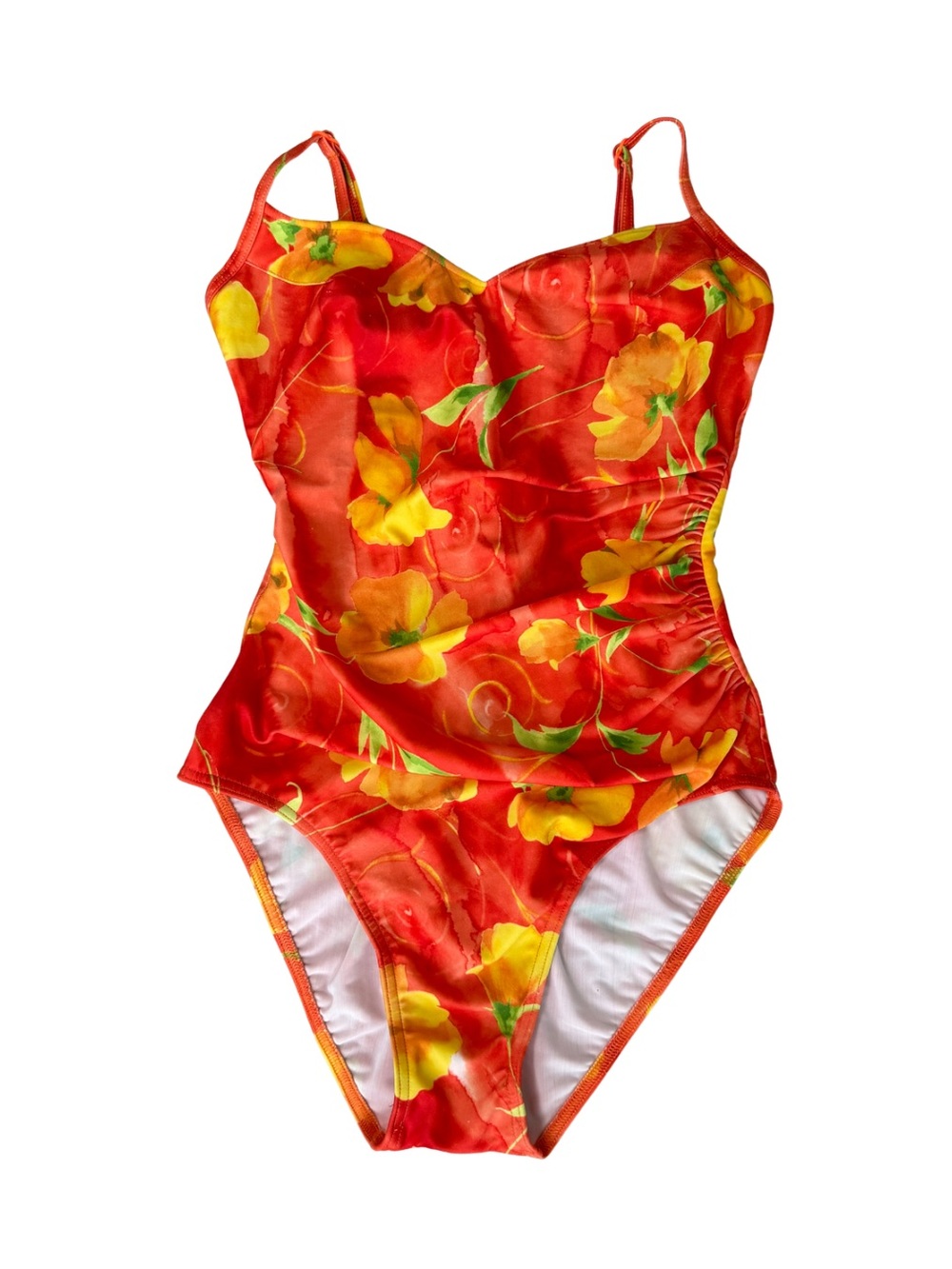 Vintage Y2K Christina Floral Ruched One Piece Swimsuit